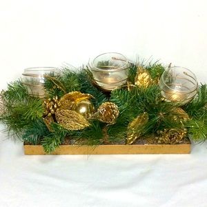 Three Candle Christmas Centerpiece